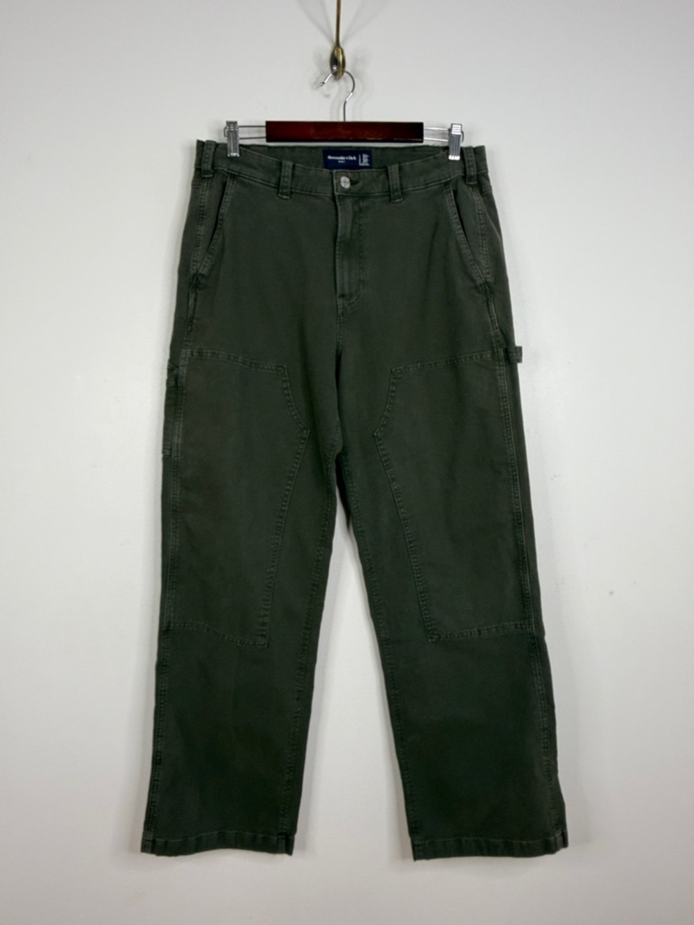 Abercrombie & Fitch Jeans Mens 33 x 29 Gray Brown Baggy Carpenter Double Knee
